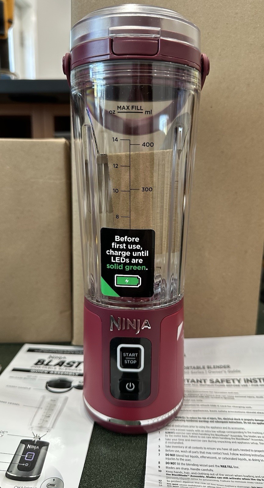 Ninja BC151CR Blast Cordless Portable Blender 16oz Cranberry-image