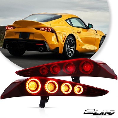 VLAND Red LED Tail Lights w/Startup Animation For 2020-2024 Toyota Supra A90/A91