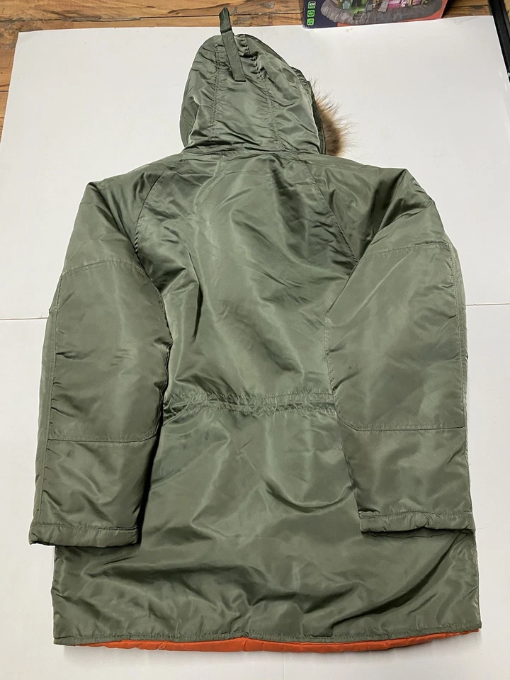 Chaqueta de Vuelo del Ejército De Colección N3B Parka Para Hombres 46 XL Verde Fut Con Capucha Snorkel Foto 2 de 4