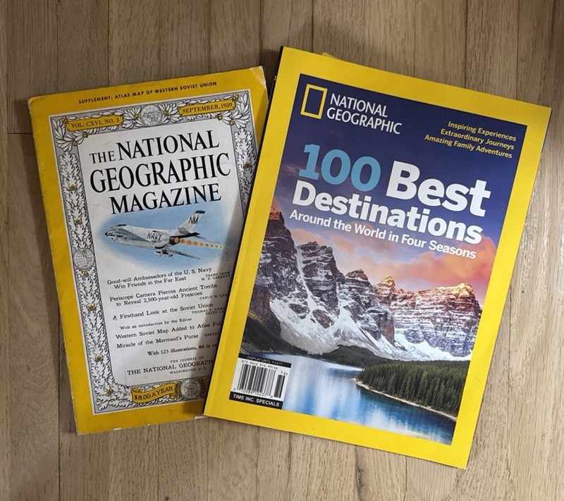 National Geographic Magazines Lot Of 2 Lightly Used 1959 & 2017