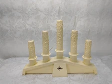 Retro Vintage Christmas Candolier 5 Light Plastic Drip Candles