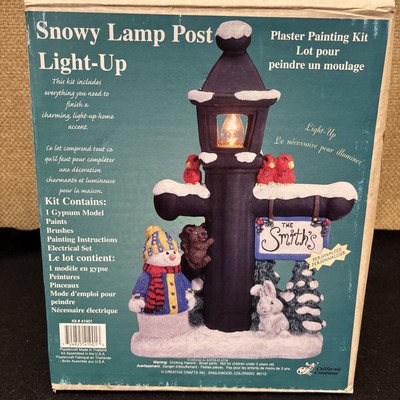 California Creation Snowy Lamp Post Light-Up Plaster Painting Kit 41901 SEE NOTE