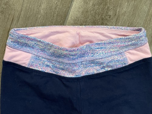 So Girls Sz 7/8 Navy & Pink Yoga Pant Skinny Bootcut Stretch Comfortable Soft - Picture 5 of 8