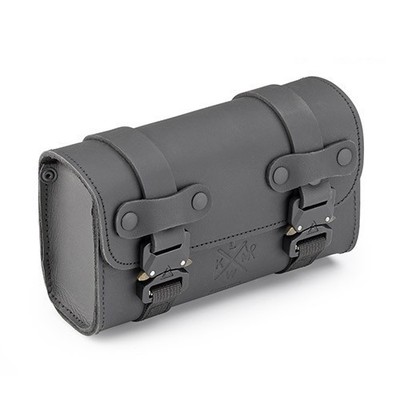 Fork Bag 3l in Leather, Kappa KMLW02 for Motorcycle, Universal, Black