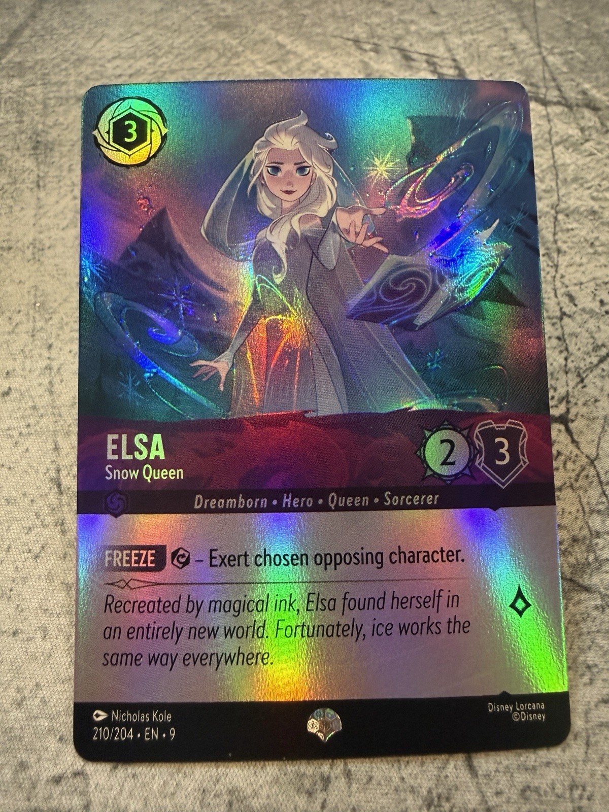Disney Lorcana Fabled Elsa - Snow Queen 210/204 Epic Foil