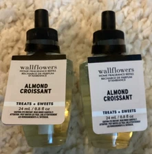 The Bath & Body Works *ALMOND CROISSANT* Wallflowers PlugIn Refill Bulbs Lot-2