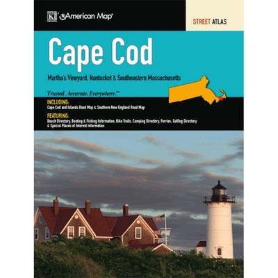 American Map Cape Cod Martha's Vineyard & Nantucket Southeastern Massachuset...