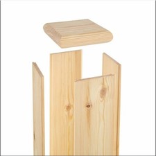 Newel Post Cladding Kit with Flat Cap – Pine – Fits Over Existing Posts up 90mm
