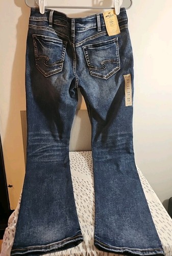 Jeans donna argento nuovi denim taglia 32 suki vita media curvy dritto - Foto 2 di 10