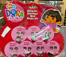 Dora the Explorer Stick-On Earrings And Rings Set Nikelodeon