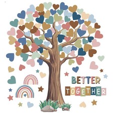 Adduster Tree Bulletin Board Heart Cutouts Paper