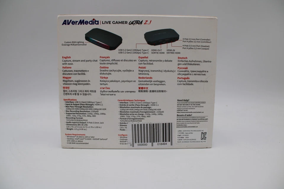 AVerMedia Live Gamer Ultra 2.1-4K Plug & Play Capture Card w/ VRR & HDR - Image 2 of 4