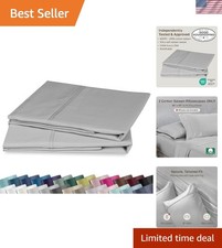 Luxury 400TC Cotton Sateen King Pillowcase Set 2-Pack 