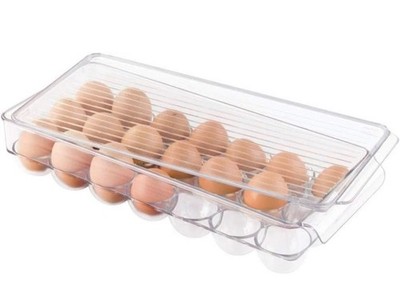 Simplemade Kühlschrank stapelbare Eierablage, große Kunststoff Aufbewahrungsbox für 21 Eier