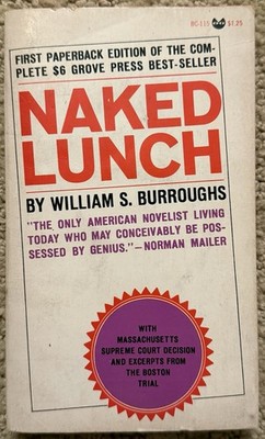NAKED LUNCH BY WILLIAM S. BURROUGHS 1966 BLACK CAT VINTAGE PAPERBACK 2nd PRINT