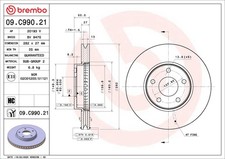 BREMBO 2x Bremsscheibe vorne Ø282 mm Innenbelüftet für Ford Focus IV Turnier HP