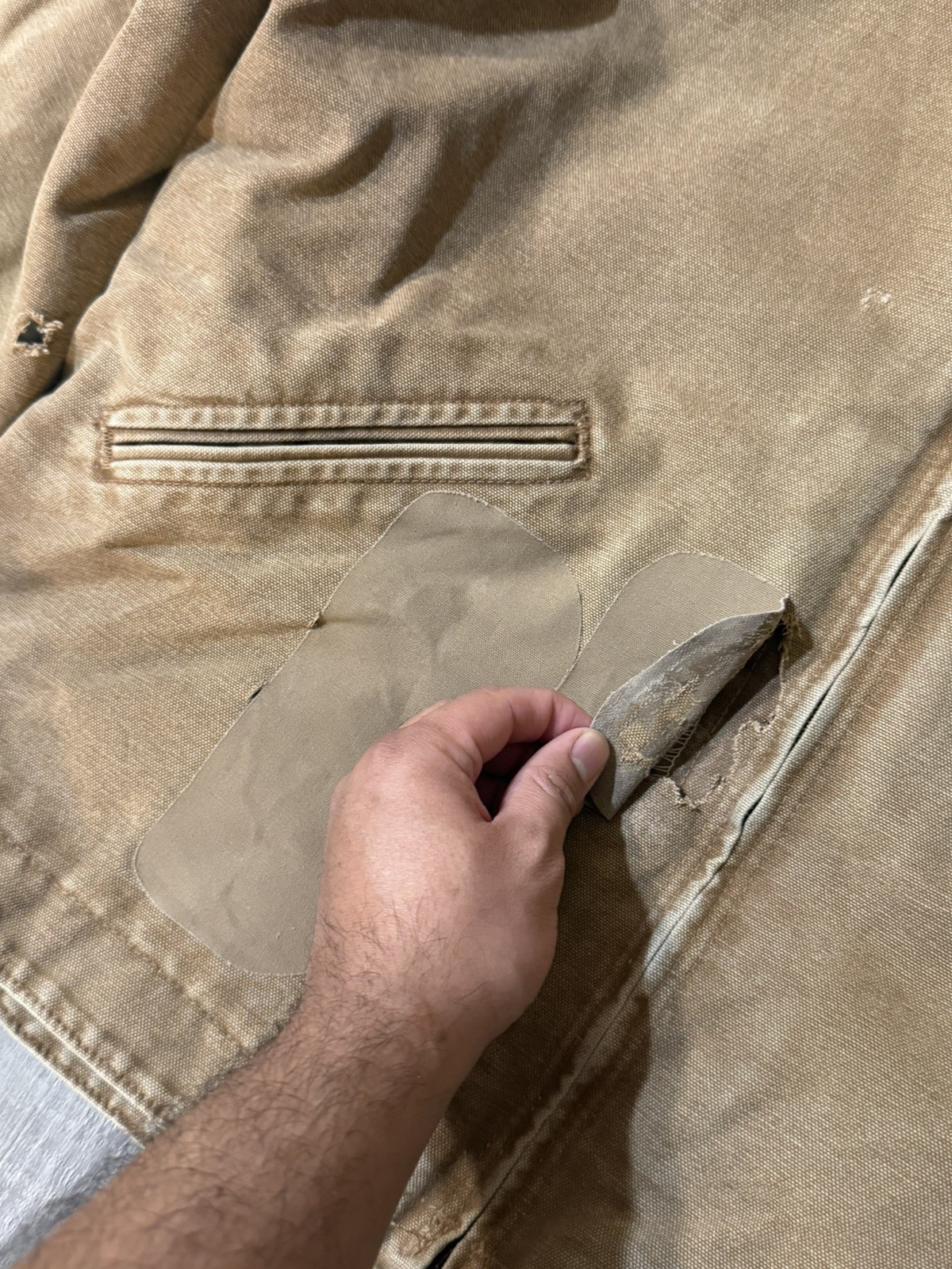 Carhartt Jacket J141 BRN Size Large Hoodie Sherpa Lined Tan Flaws Work Piece image 5