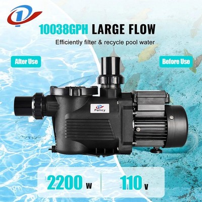 3.0HP Speed Pump Swimming Pool Pump for in/Above Ground Pool w/ Strainer Basket