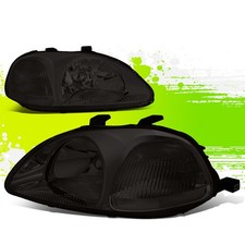 Factory Style Halogen Headlight Lamps For Honda Civic 96-98 Smoked Clear Pair