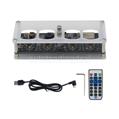 EI427 QS27 4-Bit Glow Tube Clock Nixie Tube Clock Base w/Speaker/ WiFi Function