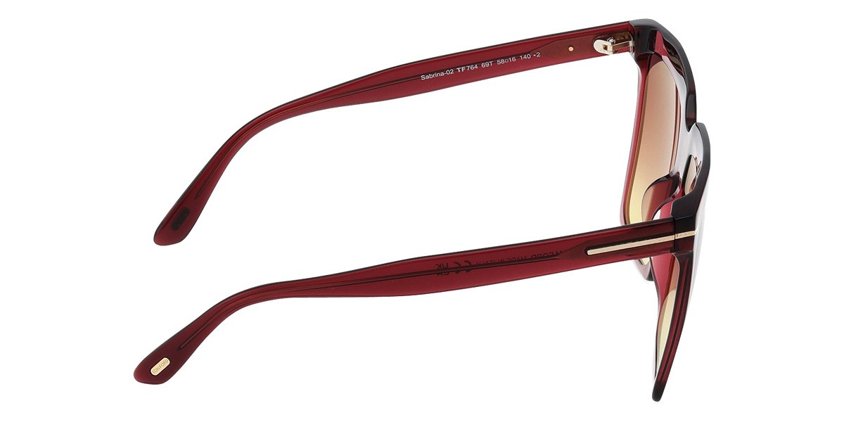 Tom Ford FT0764 69T Sabrina Square Sunglasses - Bordeaux Tom Ford Sunglasses Sabrina FT0764 69T Shiny Bordeaux  main image 3