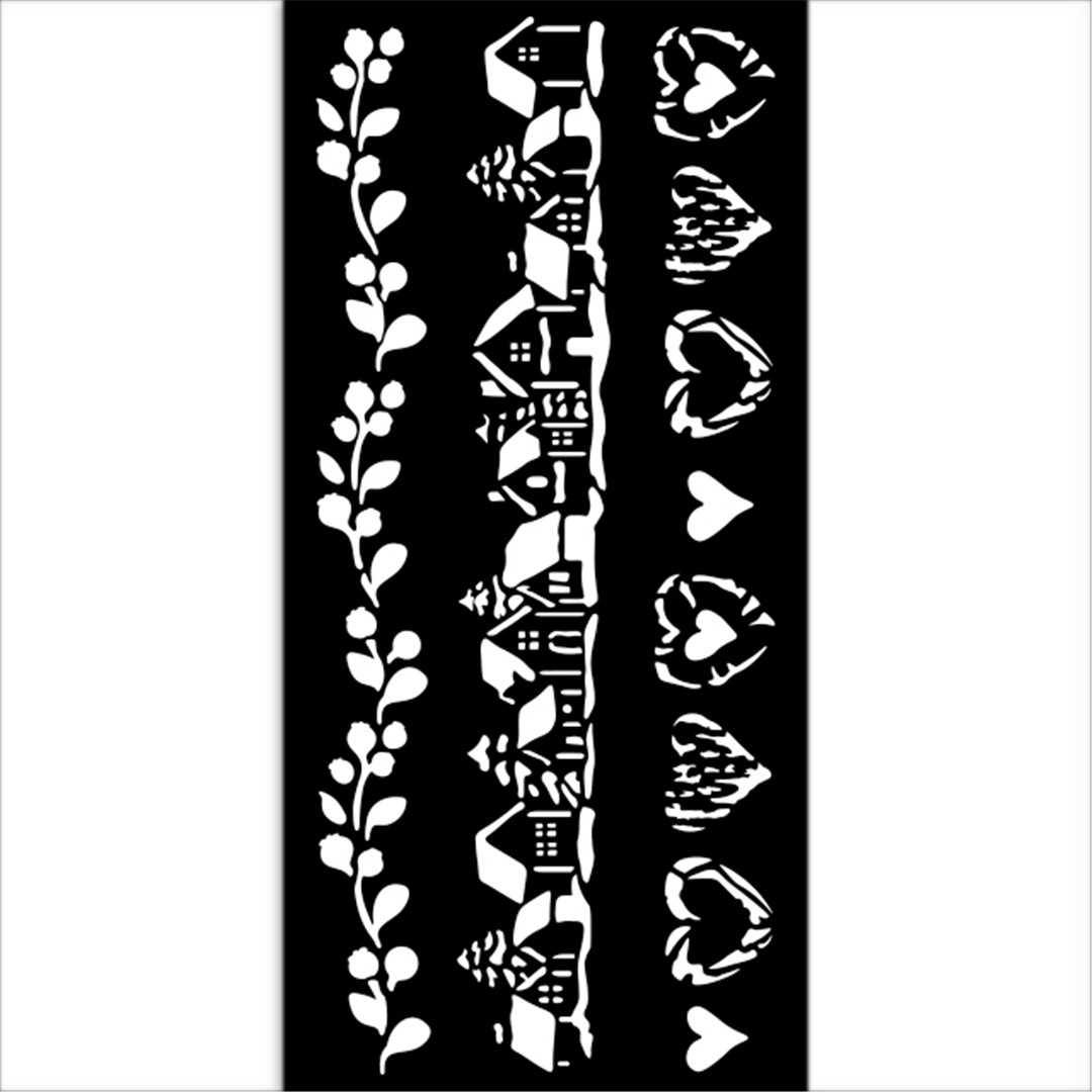 Stencil Media 12x25 Cm. Spessore 0,25 Mm Bordure | Stamperia