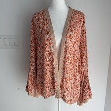 Nalini Floral Kimono Boho Open Front One Size