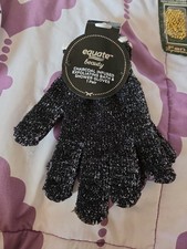 1 Pair Equate Beauty Charcoal Infused Exfoliating Bath Shower Gloves B89