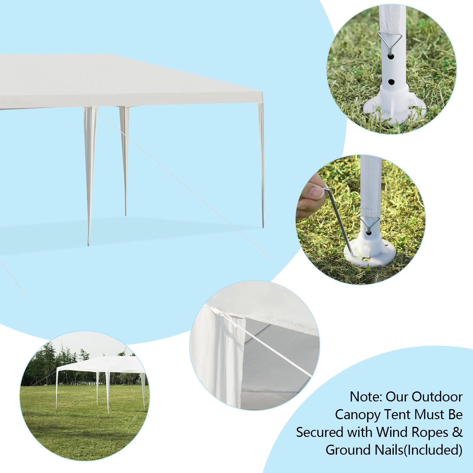 10'x20' Heavy Duty Canopy Party  Gazebo Cater Event Wedding TentW/Side Walls