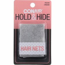 3 Pack Conair Hold  Hide Hair Nets, 3 Ct