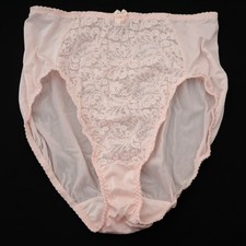 1 NEW Warner's VTG 90s Lace Charmers Silky Lace High Cut Brief Panty LARGE