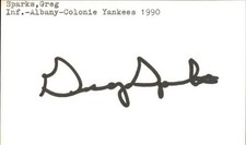Greg Sparks Signed 3x5 Index Card Cut Yankees Autograph Den