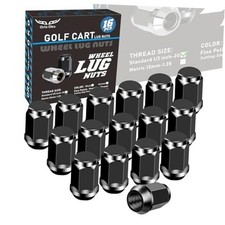 Golf Cart Wheel Lug Nuts for EZGO  Club Car, 1/2-20 Size,16 PCS Wheel Black