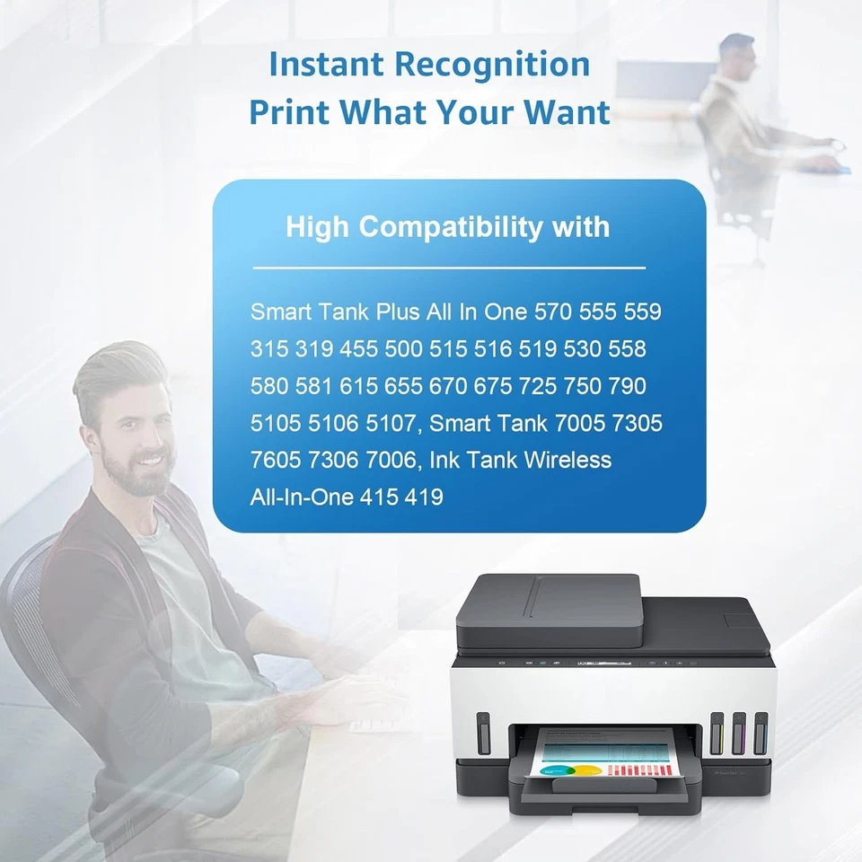 4 Pack Compatible for HP 32XL + HP 31 Ink Bottles for Smart Tank Plus 551 651 - Image 3 of 4