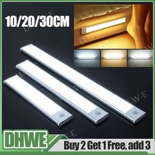 Motion Sensor Light USB Rechargeable LED Strip Wireless Cabinet Closet 3 Colours