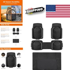 Waterproof Universal Fit 4 Piece PVC Floor Mats for All Weather Protection