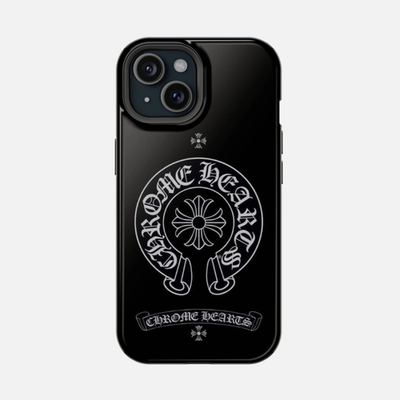 Chrome Hearts Logo Phone Case for iPhone 11–17 Pro Max Hard Cover