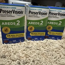 3 Pack Preservision Areds 2 Vitamin Mineral Supplement Soft Gels 120 ct ex 02/27