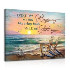 Dazzlewall Framed Vintage Beach Wall Art Decor Sea Turtle Picture, Motivation...