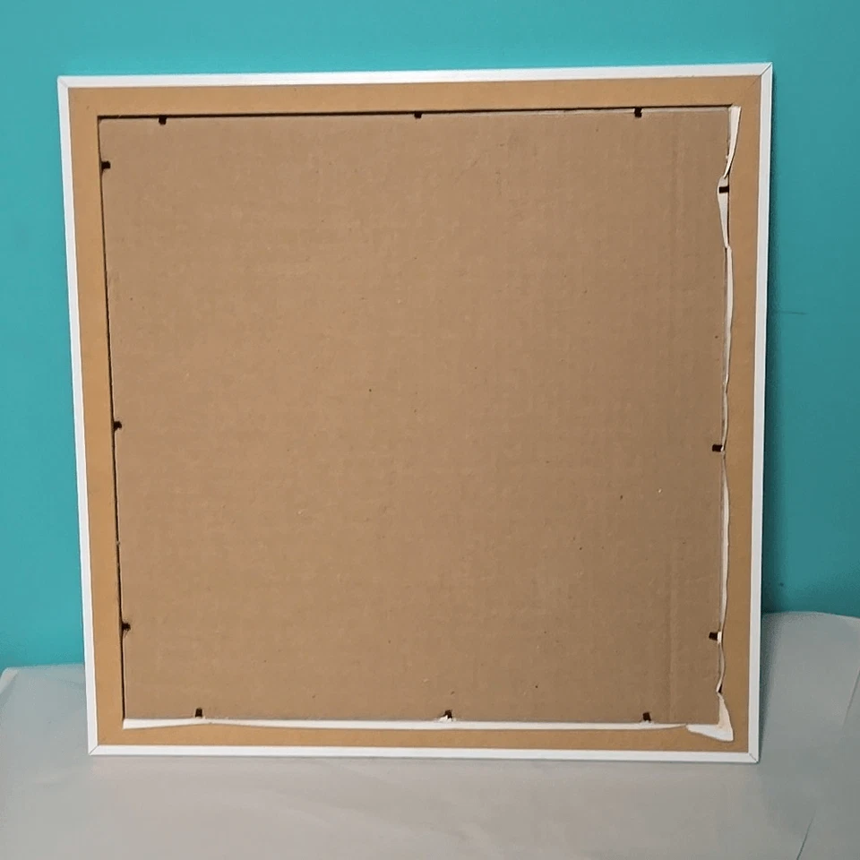 Vintage Y2K Peace Sign Ocean Waves White Framed Wall Decor - Image 4 of 4