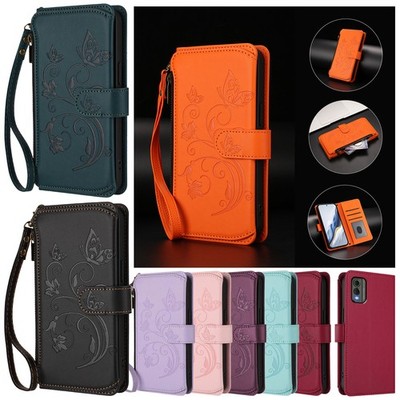 For Nokia HMD Pulse Fusion G400 C300 Leather Zipper Card Wallet Stand Case Cover