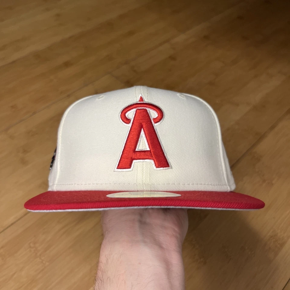 New Era 59FIFTY California Angels LA 1989 ASG W/ Pin White Red 7 3/4 Hat Rare - Image 3 of 4
