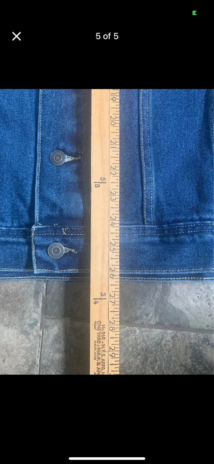 Men's Blue Denim Trucker Jacket 100% Cotton Button Front Pockets XL 44" image 5
