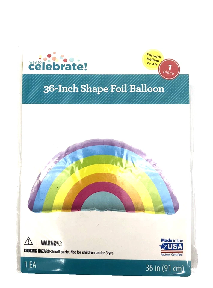 Celebrate - 3 件装 36 英寸粉彩彩虹气球 — 第 4/4 张图片