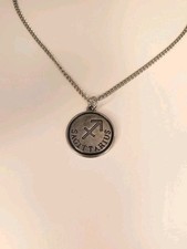 Sagittarius Zodiac Sign Necklace Pendant Horoscope Silvertone Stainless Chain