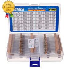1000 Pcs 25 Values Resistor Kit 1 Ohm-1M Ohm with 5 1/4W Carbon Film
