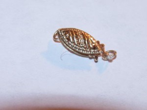 Solid 14kt Gold Clasp Filigree Fish Hook Pearl Clasp