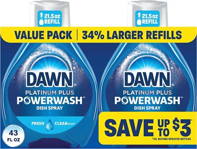 #ad #ad Dawn Powerwash Fresh Dish Spray Liquid Dish Soap 2 Refills 43 Fl Oz $15.35