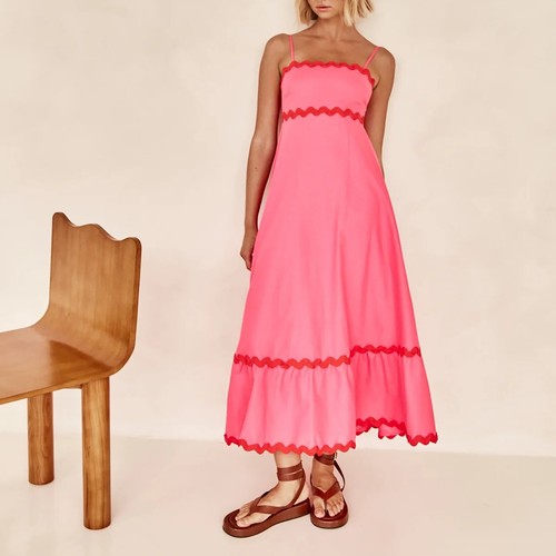 Women's 2024 Summer Sundresses Sleeveless Scoop Neck Tiered Flowy Beach Dresses - Picture 43 of 69