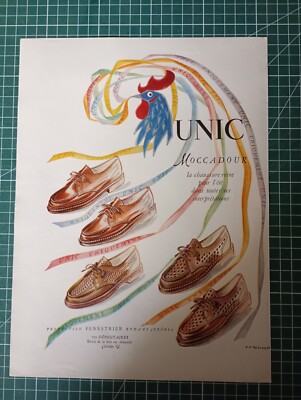 1356 schöne Werbung um 1960 Schuhe UNIC Moccadour